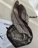 مینی اسکارف قهوه ای طرح میکس