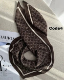 مینی اسکارف قهوه ای طرح میکس